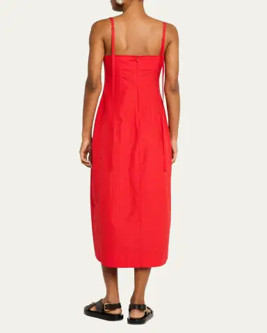Co Bustier-Cut Sleeveless Cotton Midi Dress | Thumbnail 3 Co Bustier-Cut Sleeveless Cotton Midi Dress | Thumbnail 3