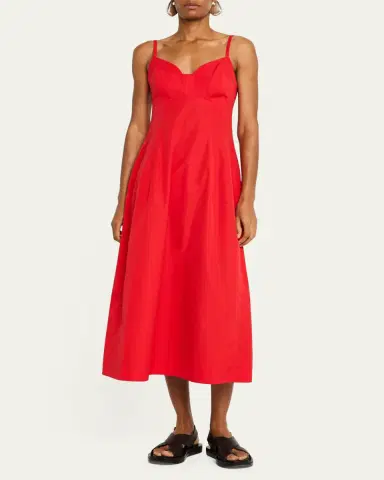 Co Bustier-Cut Sleeveless Cotton Midi Dress | Thumbnail 4 Co Bustier-Cut Sleeveless Cotton Midi Dress | Thumbnail 4