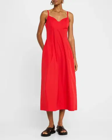 Co Bustier-Cut Sleeveless Cotton Midi Dress | Thumbnail 6 Co Bustier-Cut Sleeveless Cotton Midi Dress | Thumbnail 6
