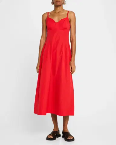 Co Bustier-Cut Sleeveless Cotton Midi Dress | Thumbnail 8 Co Bustier-Cut Sleeveless Cotton Midi Dress | Thumbnail 8
