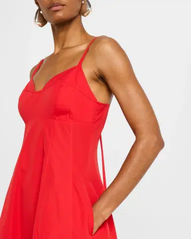Co Bustier-Cut Sleeveless Cotton Midi Dress | Thumbnail 9 Co Bustier-Cut Sleeveless Cotton Midi Dress | Thumbnail 9