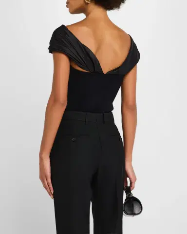 SIMKHAI Celiana Combo Off-The-Shoulder Top | Thumbnail 11