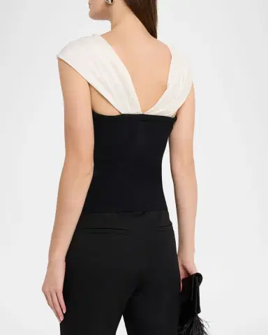 SIMKHAI Celiana Combo Off-The-Shoulder Top | Thumbnail 15