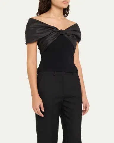 SIMKHAI Celiana Combo Off-The-Shoulder Top | Thumbnail 8