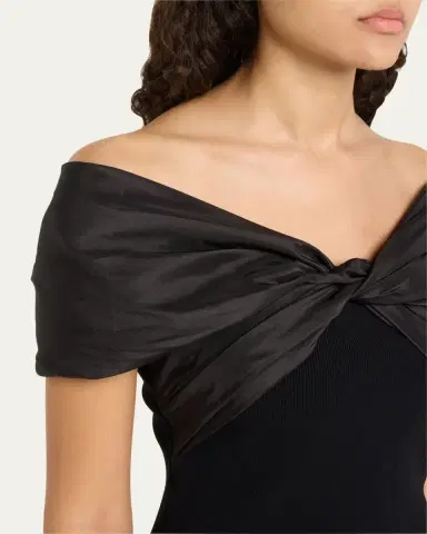 SIMKHAI Celiana Combo Off-The-Shoulder Top | Thumbnail 9