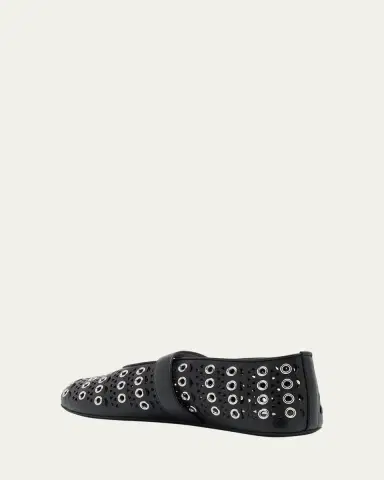 Alaïa Vienne Buckle Eyelet & Laser-Cut Leather Ballet Flats | Thumbnail 7
