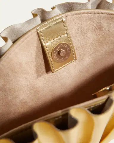 Cult Gaia Nala Mini Pleated Metallic Leather Clutch Bag | Thumbnail 4