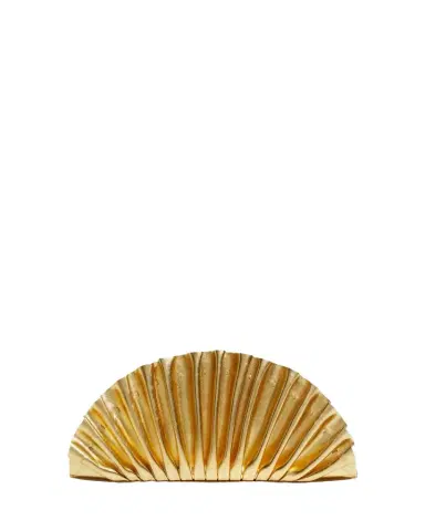 Cult Gaia Nala Mini Pleated Metallic Leather Clutch Bag | Thumbnail 1