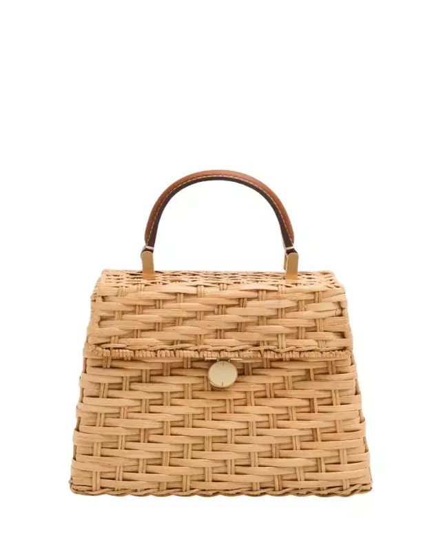 Cult Gaia Sybil Rattan Top-Handle Bag
