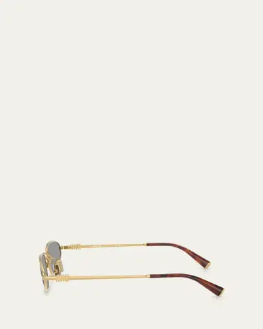 Miu Miu Logo Metal Oval Sunglasses | Thumbnail 3 Miu Miu Logo Metal Oval Sunglasses | Thumbnail 3