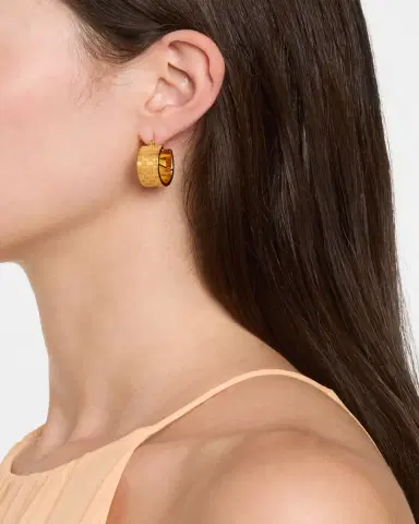 Gwen Beloti Woven Bar Hoop Earrings | Thumbnail 2
