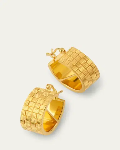 Gwen Beloti Woven Bar Hoop Earrings | Thumbnail 3