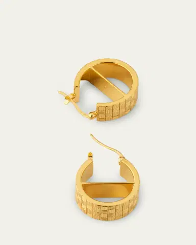 Gwen Beloti Woven Bar Hoop Earrings | Thumbnail 4