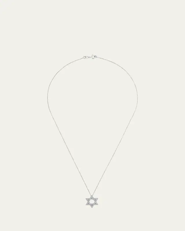 Procaccia Jewelry 18K Gold Large Star of David Pave Diamond Necklace