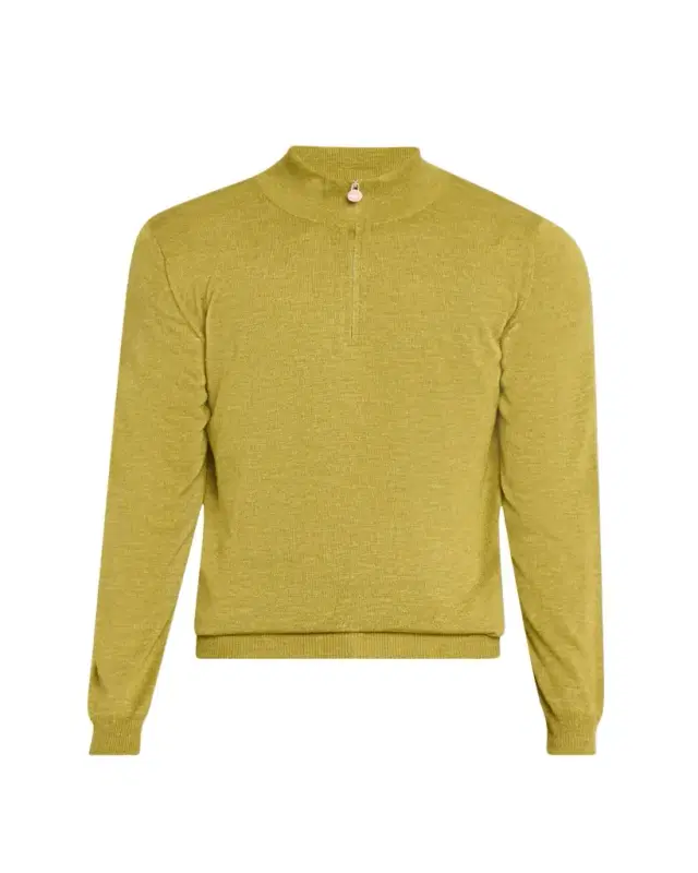 Men's Cashmere and Linen Half-Zip Sweater