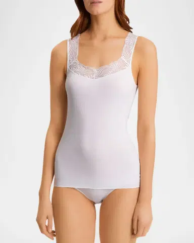 Hanro Cotton Delight Lace-Trim Tank Top | Thumbnail 14
