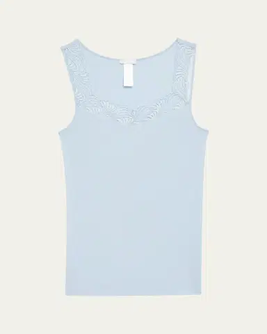 Hanro Cotton Delight Lace-Trim Tank Top | Thumbnail 18