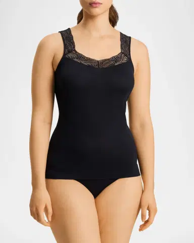 Hanro Cotton Delight Lace-Trim Tank Top | Thumbnail 3