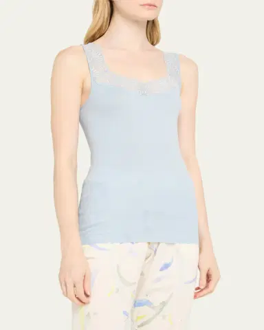 Hanro Cotton Delight Lace-Trim Tank Top | Thumbnail 21