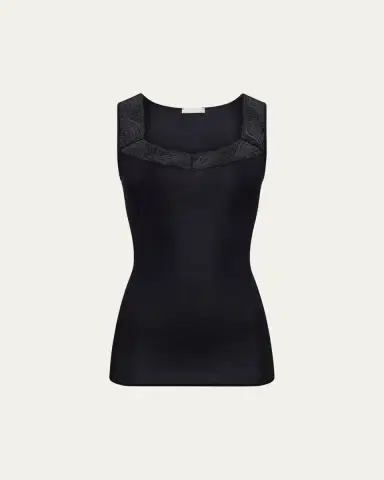 Hanro Cotton Delight Lace-Trim Tank Top | Thumbnail 5