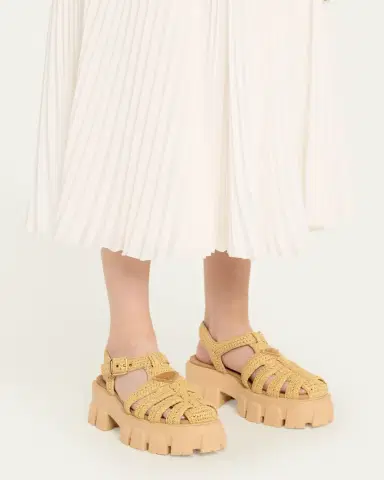 Prada Monolith Raffia Chunky Fisherman Sandals | Thumbnail 2