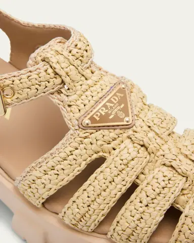 Prada Monolith Raffia Chunky Fisherman Sandals | Thumbnail 5