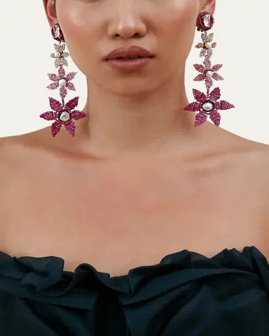 Ranjana Khan Tiered Pink Degrade Earrings | Thumbnail 2