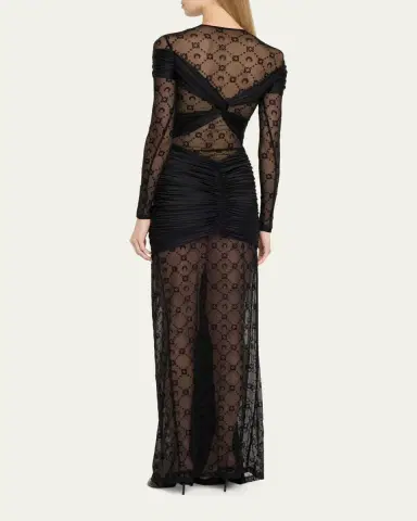 Marine Serre Draped Jersey Knotted Dress | Thumbnail 3 Marine Serre Draped Jersey Knotted Dress | Thumbnail 3