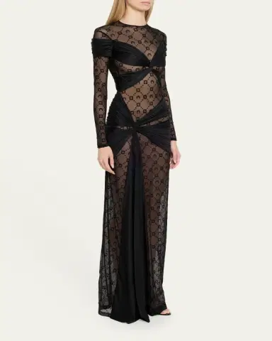 Marine Serre Draped Jersey Knotted Dress | Thumbnail 4 Marine Serre Draped Jersey Knotted Dress | Thumbnail 4