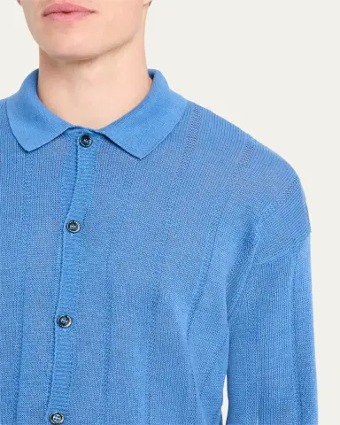 Bergdorf Goodman Men's Cashmere Tonal Stripe Cardigan | Thumbnail 5 Bergdorf Goodman Men's Cashmere Tonal Stripe Cardigan | Thumbnail 5