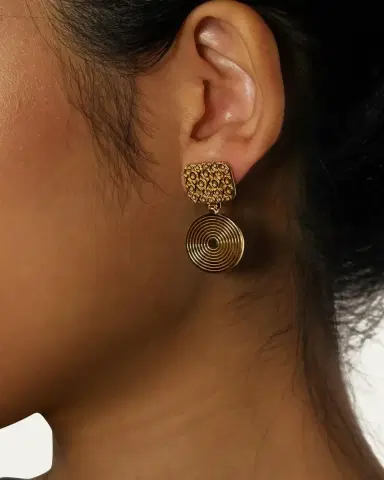 Gwen Beloti XO Drop Disk Earrings | Thumbnail 2