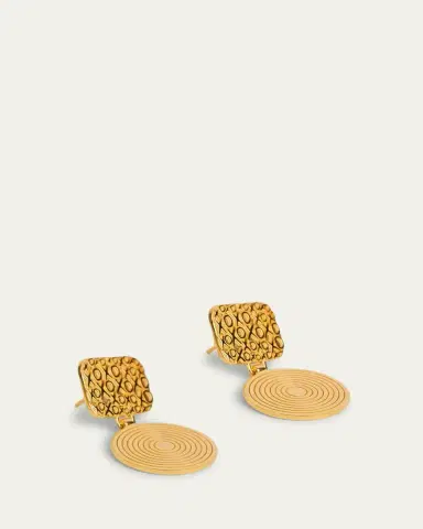 Gwen Beloti XO Drop Disk Earrings | Thumbnail 3
