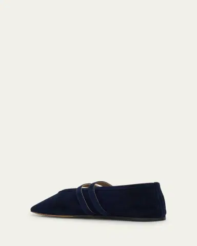 Le Monde Béryl Claudia Suede Western-Buckle Ballerina Flats | Thumbnail 4