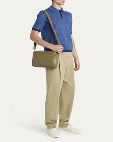 Bottega Veneta Men's Intrecciato Medium Crossbody Bag | Thumbnail 9
