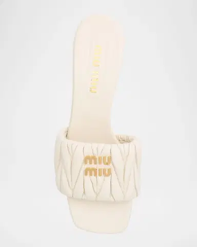 Miu Miu Quilted Leather Mule Sandals | Thumbnail 5 Miu Miu Quilted Leather Mule Sandals | Thumbnail 5