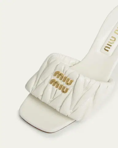 Miu Miu Quilted Leather Mule Sandals | Thumbnail 10 Miu Miu Quilted Leather Mule Sandals | Thumbnail 10