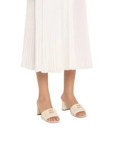 Miu Miu Quilted Leather Mule Sandals | Thumbnail 1 Miu Miu Quilted Leather Mule Sandals | Thumbnail 1
