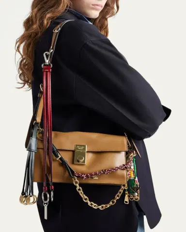 Prada Small Soft Sound Leather Shoulder Bag | Thumbnail 6