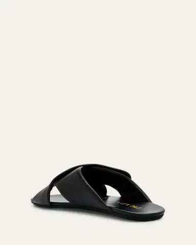 Prada Padded Leather Crisscross Flat Sandals | Thumbnail 4 Prada Padded Leather Crisscross Flat Sandals | Thumbnail 4