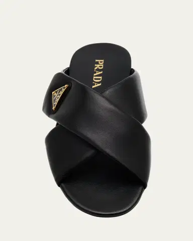 Prada Padded Leather Crisscross Flat Sandals | Thumbnail 5 Prada Padded Leather Crisscross Flat Sandals | Thumbnail 5