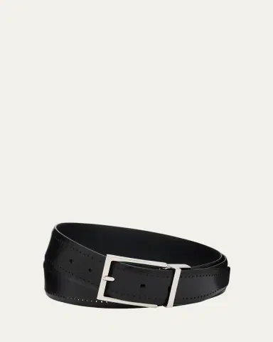 Brioni Men's Reversible Burnished Leather Belt | Thumbnail 3