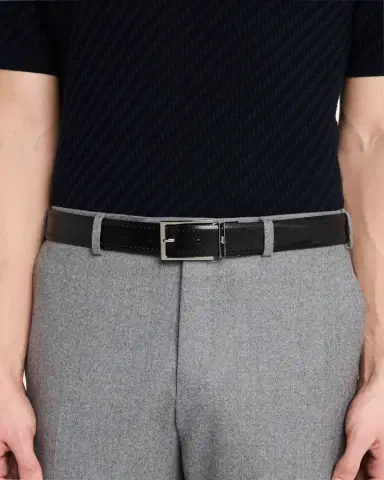 Brioni Men's Reversible Burnished Leather Belt | Thumbnail 4