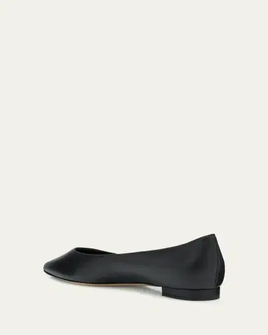 Manolo Blahnik Gala Lambskin Point-Toe Ballerina Flats | Thumbnail 3