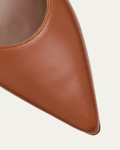 Manolo Blahnik Gala Lambskin Point-Toe Ballerina Flats | Thumbnail 7