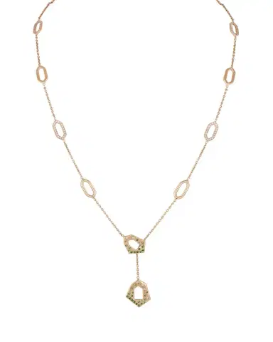 Gyan Jaipur Jaipur Arch Diamond and Tsavorite Lariat Necklace | Thumbnail 1 Gyan Jaipur Jaipur Arch Diamond and Tsavorite Lariat Necklace | Thumbnail 1