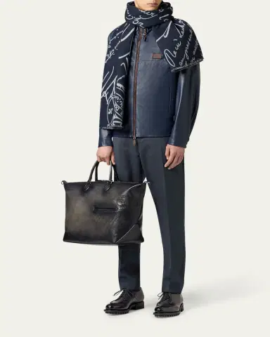 Berluti Men's Toujours Soft Scritto Leather Travel Bag | Thumbnail 3 Berluti Men's Toujours Soft Scritto Leather Travel Bag | Thumbnail 3