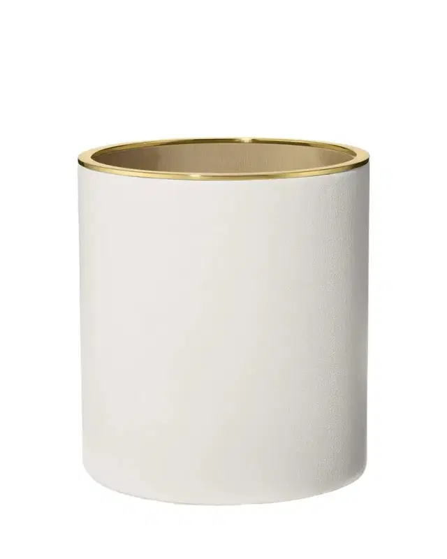 AERIN Piero Leather Wastebasket