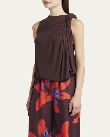 McQueen Twist Draped Jersey Top | Thumbnail 3