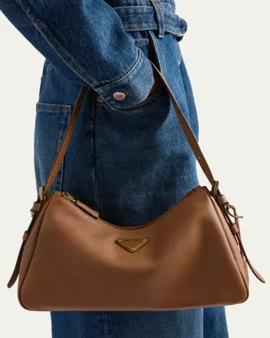 Prada Medium Aimee Zip Leather Shoulder Bag | Thumbnail 8 Prada Medium Aimee Zip Leather Shoulder Bag | Thumbnail 8