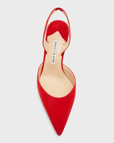Manolo Blahnik Carolyne Kitten-Heel Halter Pumps | Thumbnail 4